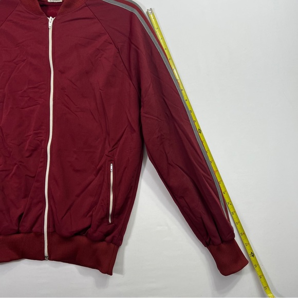 Vintage 70s David Gregg Full Zip Track Jacket Maroon Men’s Size Small Athletic - Picture 7 of 7